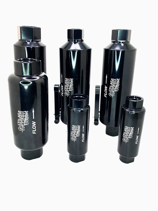 SEP Billet Inline Fuel Filter -6 AN, -8 AN & -10 AN (10-micron Stainless)